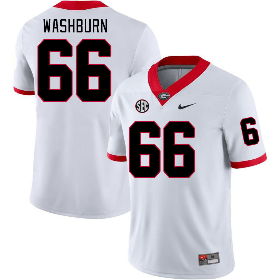 Men #66 Jonathan Washburn Georgia Bulldogs College Football Jerseys Stitched-White